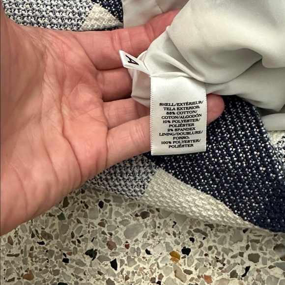 Ann Taylor blue ivory gingham plaid shift dress back zip 6 - Picture 8 of 8